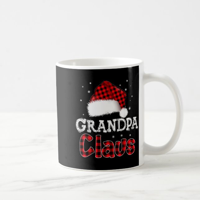 Grandpa Claus Christmas Red Plaid Pajama Family Ma Coffee Mug (Right)