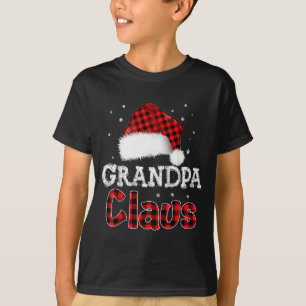 Grandpa Claus Christmas Red Plaid Pajama Family Ma T-Shirt