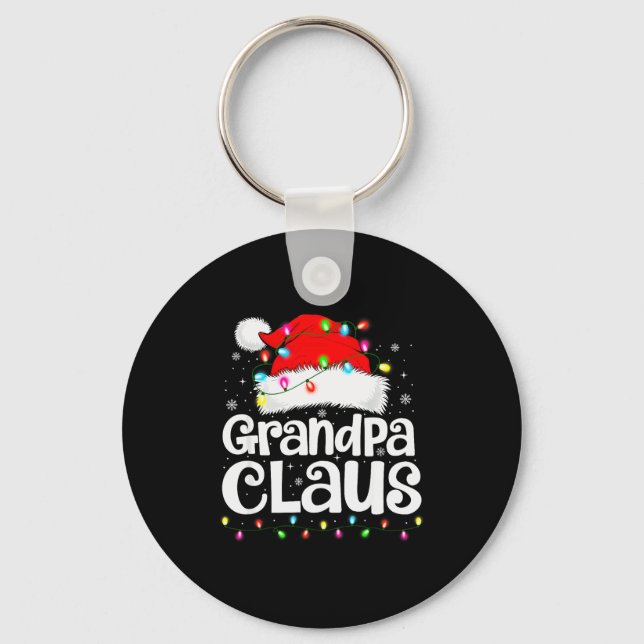 Grandpa Claus Matching Family Christmas Funny Xmas Key Ring (Front)