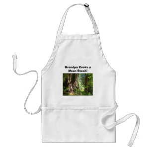 Grandpa Cooks a Mean Steak! apron Redwoods