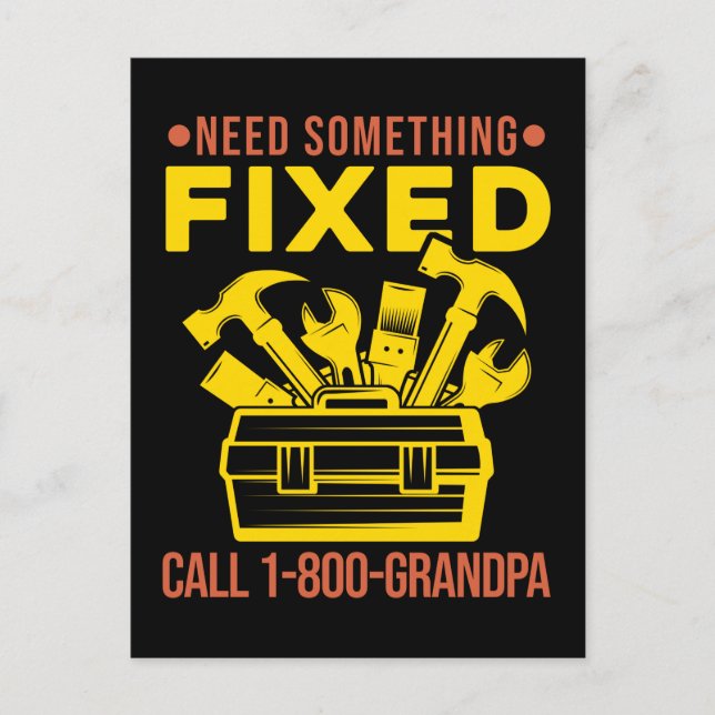 Grandpa Craftsman Mechanic Humour Handyman Postcard (Front)