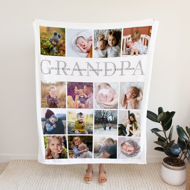 Grandpa Custom Personalised Fleece Blanket (Creator Uploaded)
