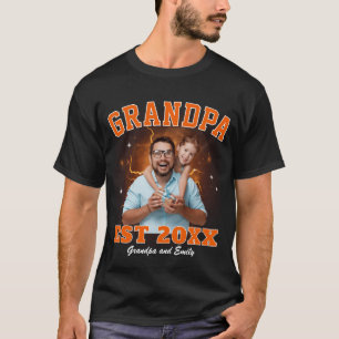 Grandpa Custom Photo Bootleg Rap Father's Day T-Shirt
