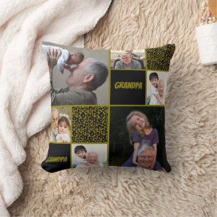 Grandpa Custom Photo Collage Cushion