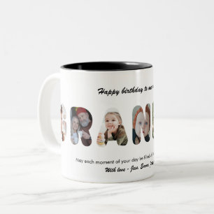 Grandpa Custom Photo Collage Personalised Granddad Two-Tone Coffee Mug