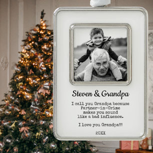 Grandpa Custom Photo Keepsake Gift Framed Ornament