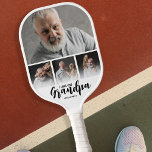 Grandpa Customised Photo Collage Pickleball Paddle<br><div class="desc">This modern Grandpa, photo collage pickleball paddle is the perfect gift for your grandpa or grandma, featuring 4 of your favourite photographs, the text GRANDPA in a fun script font, and then personalise with your names. Fantastic as a christmas, birthday or gift for any other special occassion, the font style,...</div>