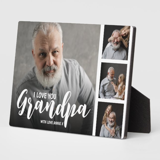 Grandpa Customised Photo Collage Plaque (Side)