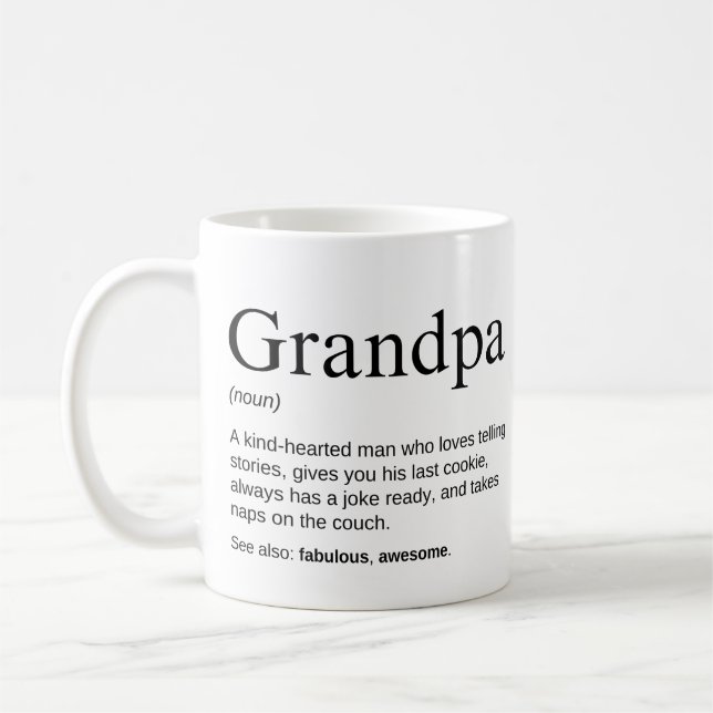 Grandpa Cute Lovely Grandfather Definition Coffee Mug (Left)