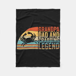 Grandpa Dad And Crabbing Legend Fleece Blanket