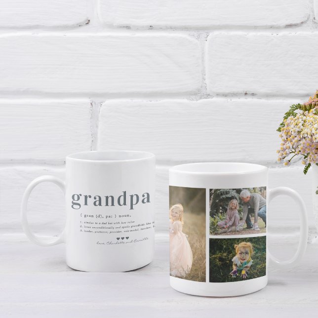 Grandpa Definition | 3 Photo Collage Coffee Mug (Creator Uploaded)