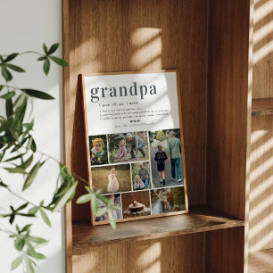 Grandpa Definition   8 Photo Collage Poster