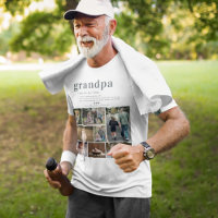 Grandpa Definition | 8 Photo Collage T Shirt
