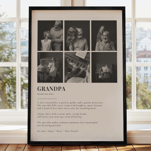 Grandpa Definition Custom 6 Photo Collage Poster (Creator Uploaded)