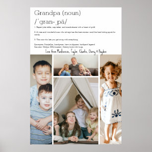 Grandpa Definition Personalised 4 photo collage Poster