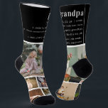 Grandpa Definition | Photo Collage Personalised Socks<br><div class="desc">Modern photo collage socks. Featuring a sweet definition of what a grandpa is with room for custom message, names and/or year. These are Father’s Day gifts that are perfect for any dad. A gift that he will treasure for a lifetime! Can be customised for any moniker - papa, pépé, grandad,...</div>