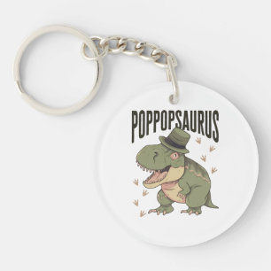 Grandpa Dinosaur Father's Day Poppopsaurus Key Ring
