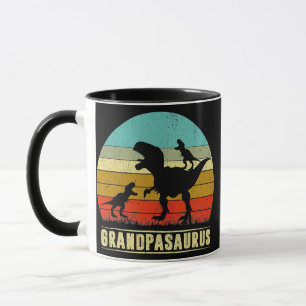 Grandpa Dinosaur Grandpasaurus 2 Two Kids Mug