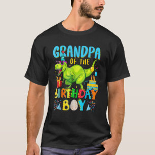 Grandpa Dinosaur Rawr Of The Birthday Boy Family M T-Shirt