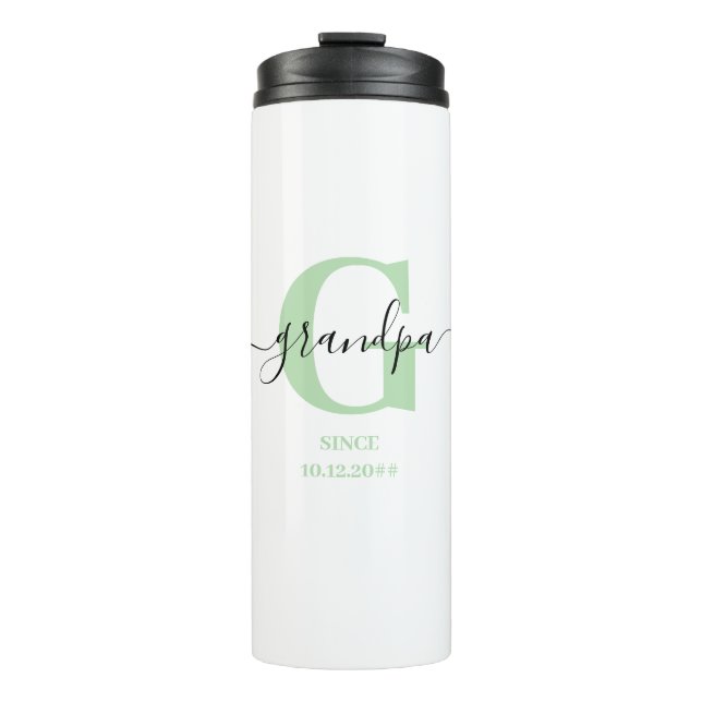 Grandpa Elegant Script Monogram Thermal Tumbler (Front)