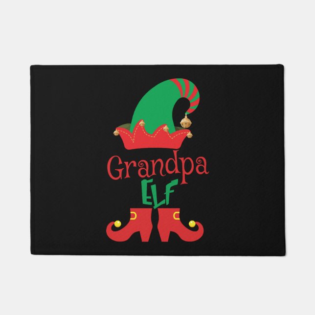 Grandpa ELF Christmas Family Matching Doormat (Front)