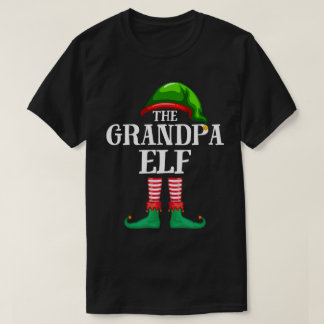 Grandpa Elf Matching Family Christmas Party Pajama T-Shirt