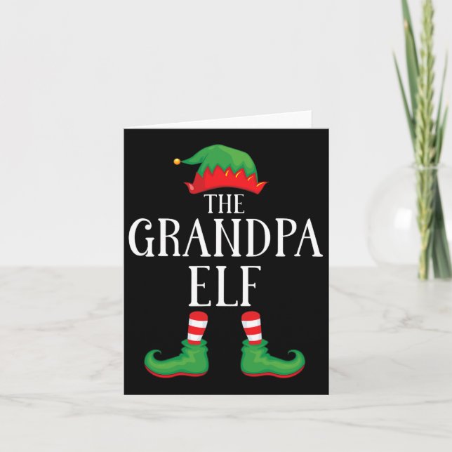 Grandpa Elf Matching Group Xmas Funny Family Chris Card (Front)