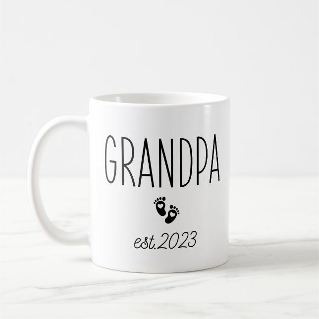 Grandpa Est. 2023, Grandpa to Be, New Grandpa Coffee Mug (Left)