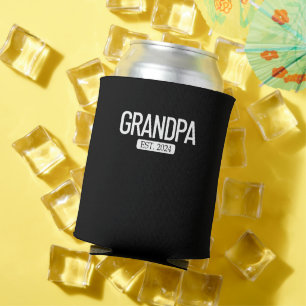 Grandpa Est. 2024 New Grandparent Men's Grandpa Can Cooler