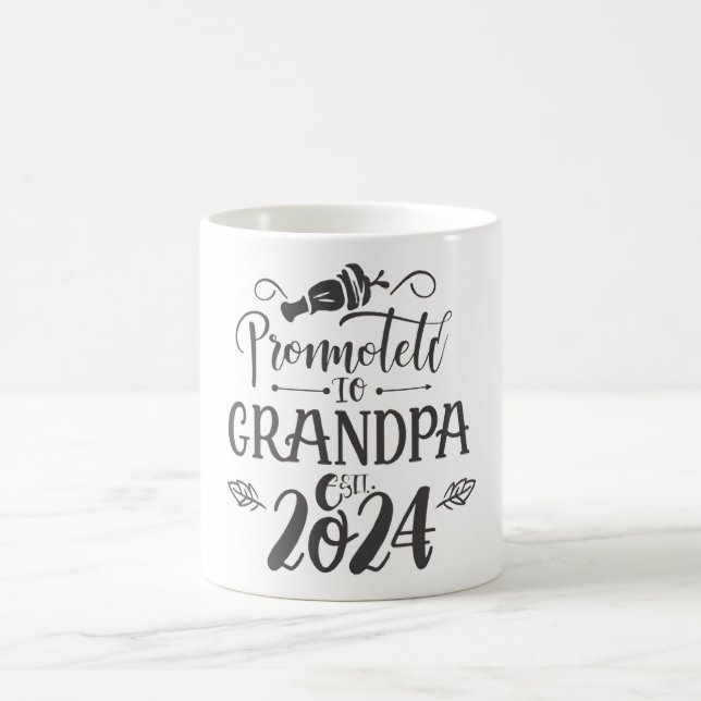 grandpa est 2024, Promoted To Grandpa Est. 2024  Coffee Mug (Center)