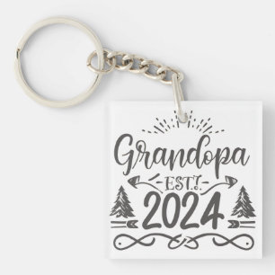 grandpa est 2024, Promoted To Grandpa Est. 2024 Key Ring