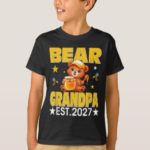 Grandpa Est 2027 Floral Bow Tie Mothers Day Bear T-Shirt