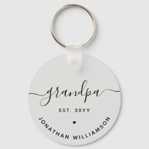 Grandpa Est Custom New Grandpa Gifts Key Ring