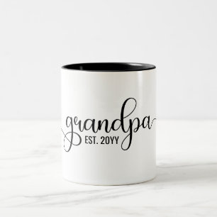 Grandpa Est, Personalised Grandpa gifts Two-Tone Coffee Mug