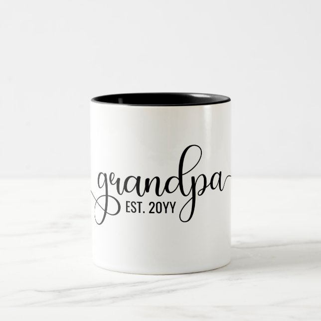 Grandpa Est, Personalised Grandpa gifts Two-Tone Coffee Mug (Center)