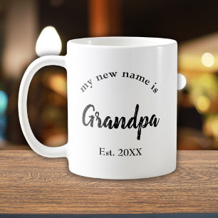 Grandpa Est Year Black Grandbaby Announcement Coffee Mug