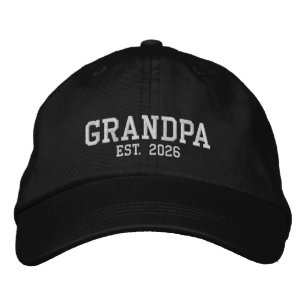 Grandpa Est. Year Embroidered Baseball Hat