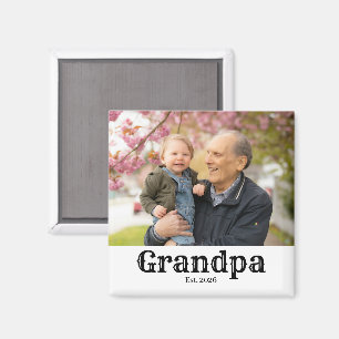 Grandpa established est. custom year magnet
