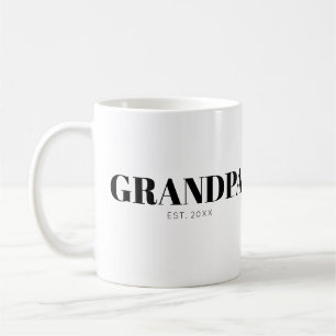 Grandpa Established Est Year Minimal Simple Text Coffee Mug