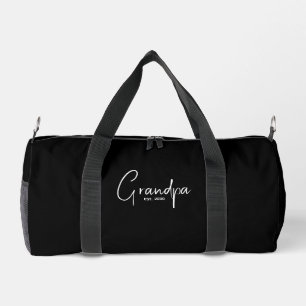 Grandpa Established Gift Black Duffle Bag