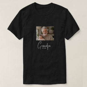 Grandpa Established Gift Photo T-Shirt