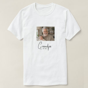Grandpa Established Gift Photo T-Shirt