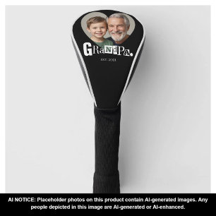 Grandpa Established Grandfather Photo Gift Golf Head Cover