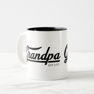 Grandpa Established   Grandpa Gift   Two-Tone Coffee Mug