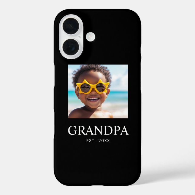 Grandpa Established Modern Black 2 Photo Case-Mate iPhone Case (Back)