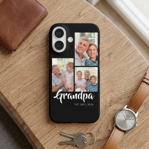 Grandpa Established Modern Script Black 3 Photo iPhone 16 Case