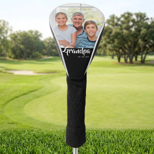 Grandpa Established Modern Script Photo Golf Head Cover