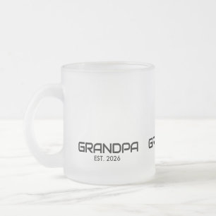 Grandpa Established New Grandad Gift  Frosted Glass Coffee Mug
