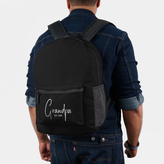 Grandpa Established New Grandpa Gift  Printed Backpack (Insitu (Model))