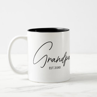 Grandpa Established  Personalised Two-Tone Coffee Mug
